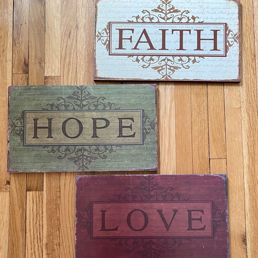 Faith - Hope - Love wall hanging set